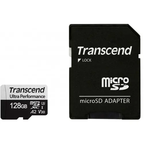 Memorie, Transcend 128GB micro SD cu adaptor UHS-I U3 A2 Ultra Performance