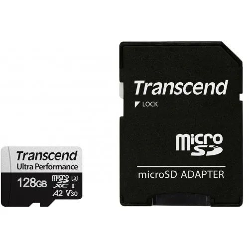 Памет, Transcend 128GB microSD w/ adapter UHS-I U3 A2 Ultra Performance