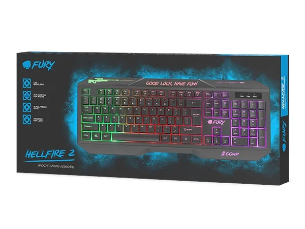 Клавиатура, Fury Gaming Keyboard, Hellfire, 2 Backlight, US Layout - image 4