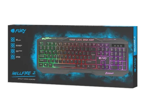 Клавиатура, Fury Gaming Keyboard, Hellfire, 2 Backlight, US Layout - image 4