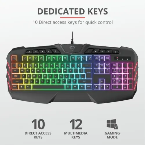 Клавиатура, TRUST GXT 881 Odyss Semi-mechanical Keyboard US - image 4
