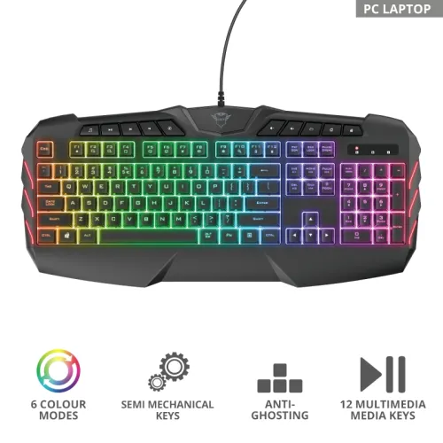 Клавиатура, TRUST GXT 881 Odyss Semi-mechanical Keyboard US - image 5