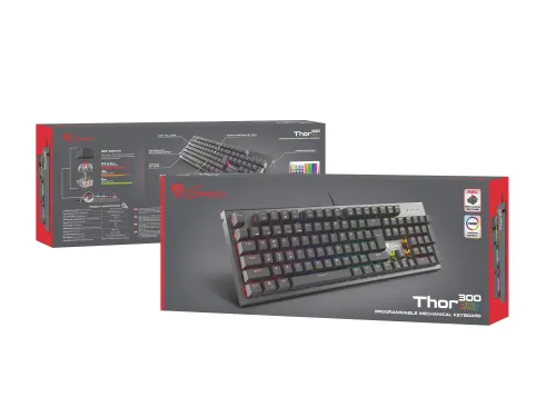 Клавиатура, Genesis Mechanical Gaming Keyboard Thor 300 RGB US Layout RGB Backlight Red Switch Software - image 6