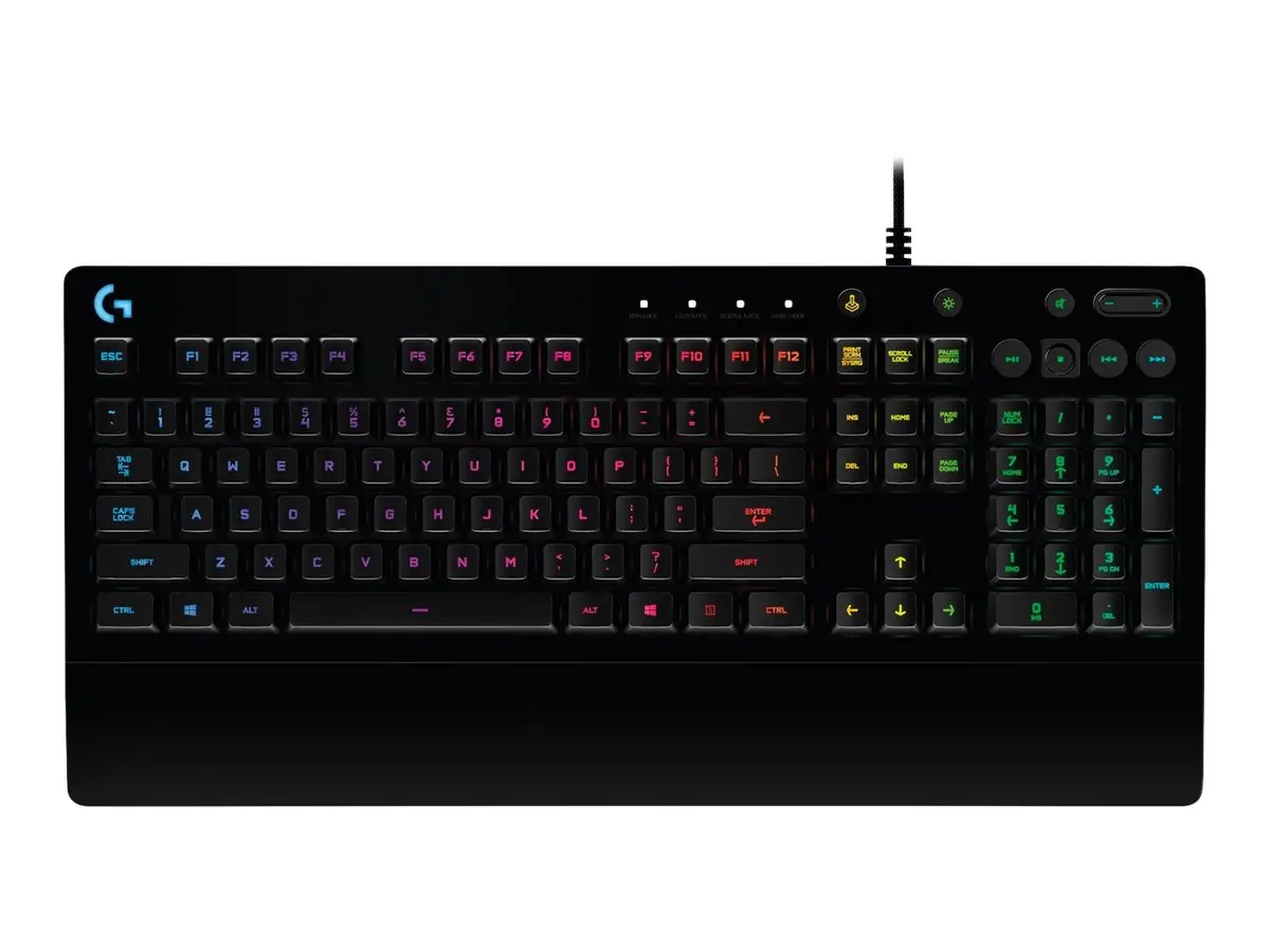 Клавиатура, Logitech G213 Prodigy Gaming Keyboard, Lightsync, Spill Resistant, Palm Rest, Media Controls, Black