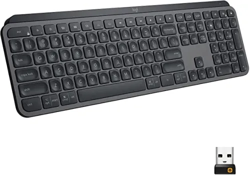 Клавиатура, Logitech MX Keys Advanced Wireless Illuminated Keyboard - GRAPHITE - US INT'L - 2.4GHZ/BT - N/A - INTNL - image 1