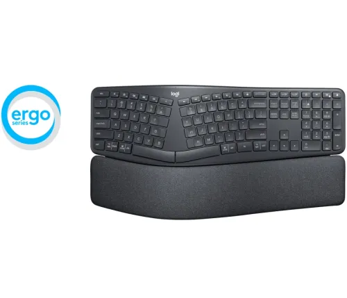 Клавиатура, Logitech Wireless Keyboard ERGO K860, US INTL, Central, Graphite