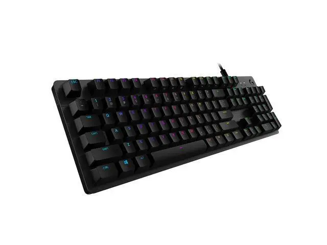 Tastatură, Logitech G512 Keyboard, GX Brown Tactile, Lightsync RGB, USB Passthrough Data/Power, aliaj de aluminiu, Game Mode, Black Carbon