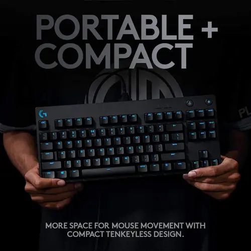 Клавиатура, Logitech G Pro TKL Keyboard, GX Clicky, Lightsync RGB, Detachable Cable, 3-Step Angle Adjustment, 12 Programmable F Keys, Black - image 1