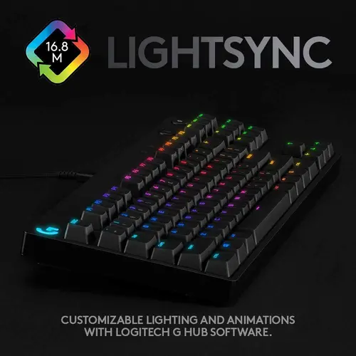Клавиатура, Logitech G Pro TKL Keyboard, GX Clicky, Lightsync RGB, Detachable Cable, 3-Step Angle Adjustment, 12 Programmable F Keys, Black - image 3