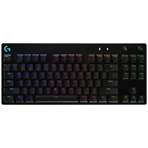 Клавиатура, Logitech G Pro TKL Keyboard, GX Clicky, Lightsync RGB, Detachable Cable, 3-Step Angle Adjustment, 12 Programmable F Keys, Black