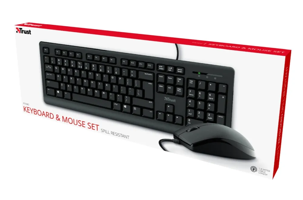 Комплект, TRUST Primo Keyboard & Mouse BG Layout - image 6