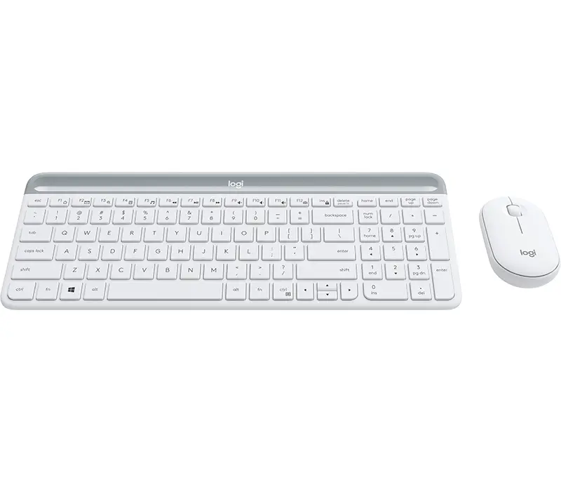 Set, Logitech Slim Wireless Keyboard and Mouse Combo MK470 - OFFWHITE - image 4