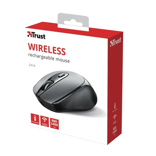 Мишка, TRUST Zaya Wireless Rechargeable Mouse Black - image 9