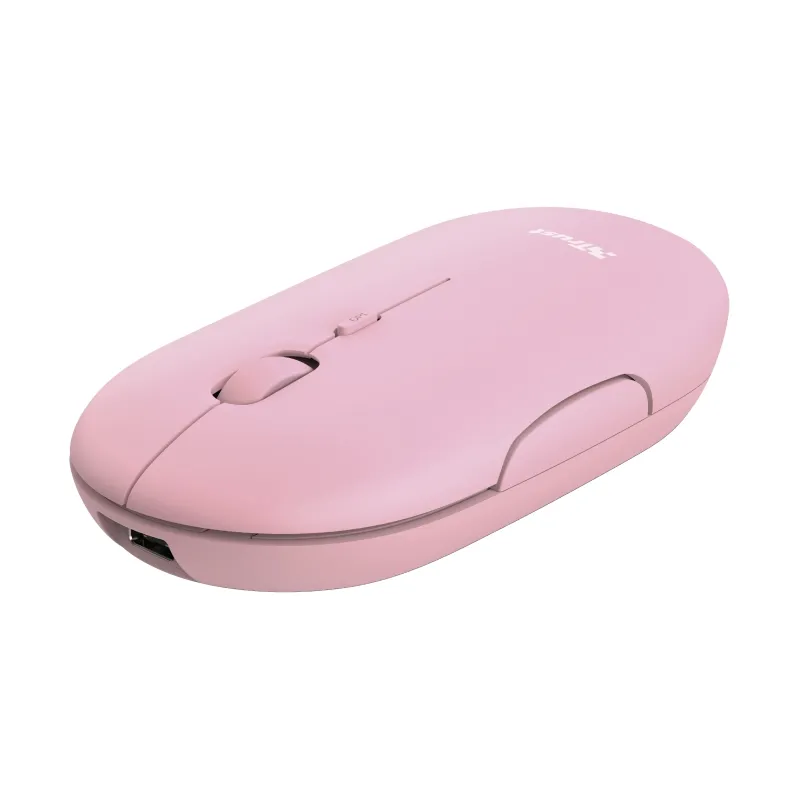 Мишка, TRUST Puck Wireless & BT Rechargeable Mouse Pink - image 1