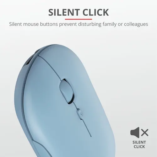 Мишка, TRUST Puck Wireless & BT Rechargeable Mouse Blue - image 5