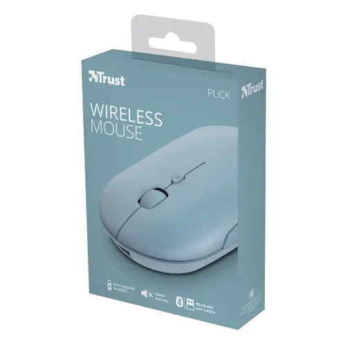 Мишка, TRUST Puck Wireless & BT Rechargeable Mouse Blue - image 8
