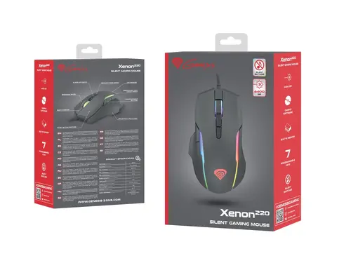 Ποντίκι, Genesis Gaming Mouse Xenon 220 6400dpi με λογισμικό, φωτιζόμενο, μαύρο - 7