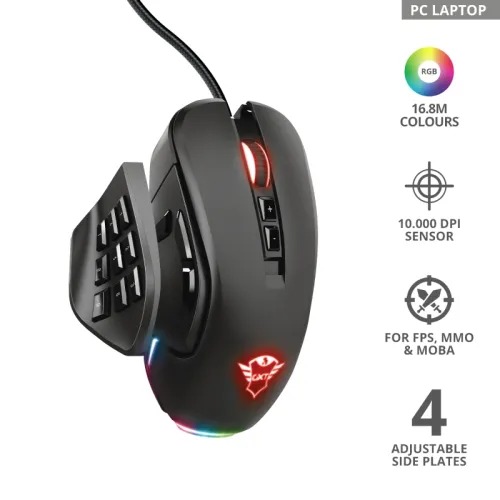 Мишка, TRUST GXT 970 Morfix Customisable RGB Gaming Mouse - image 9