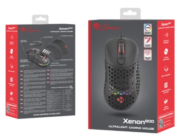 Мишка, Genesis Ultralight Gaming Mouse Xenon 800 16000 dpi RGB Black - image 11