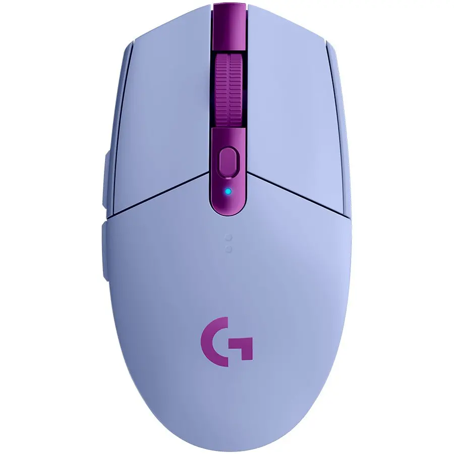 Mouse, Logitech G305 Wireless Mouse, Lightsync RGB, Lightspeed Wireless, HERO 12K DPI Sensor, 400 IPS, 6 butoane programabile, liliac