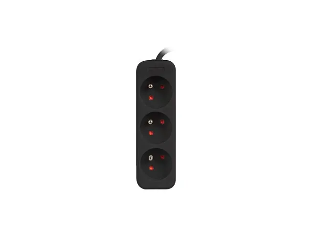 Prelungitor, Lanberg 1.5m, 3 prize, cablu din cupru de calitate franceză, negru - image 2