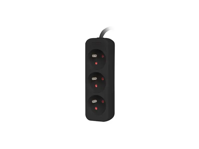 Разклонител, Lanberg power strip 1.5m, 3 sockets, french quality-grade copper cable, black - image 3