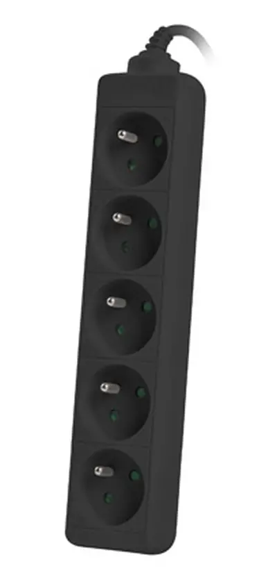 Разклонител, Lanberg power strip 3m, 5 socket,s french quality-grade copper cable, black - image 1