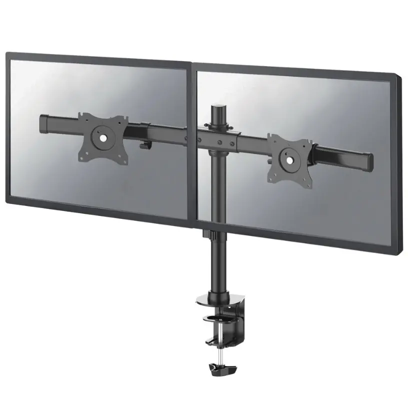 Suport, Neomounts Flat Screen Desk Mount (clamp/grommet) pentru 2 monitoare - Crossbar - image 1