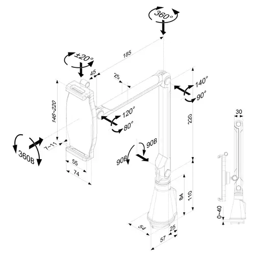 Стойка, Neomounts Tablet & Smartphone Arm (universal for all tablets & most smartphones) - image 7