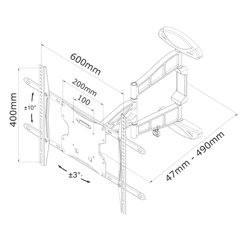 Стойка, Neomounts by NewStar Flat Screen Wall Mount (3 pivots & tiltable) - image 2