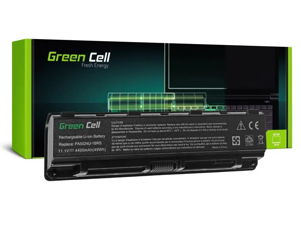 Μπαταρία laptop GREEN CELL, TOSHIBA PA5023/PA5024 Satellite C850 C855 C870 L850 L855, 10.8V, 4400mAh