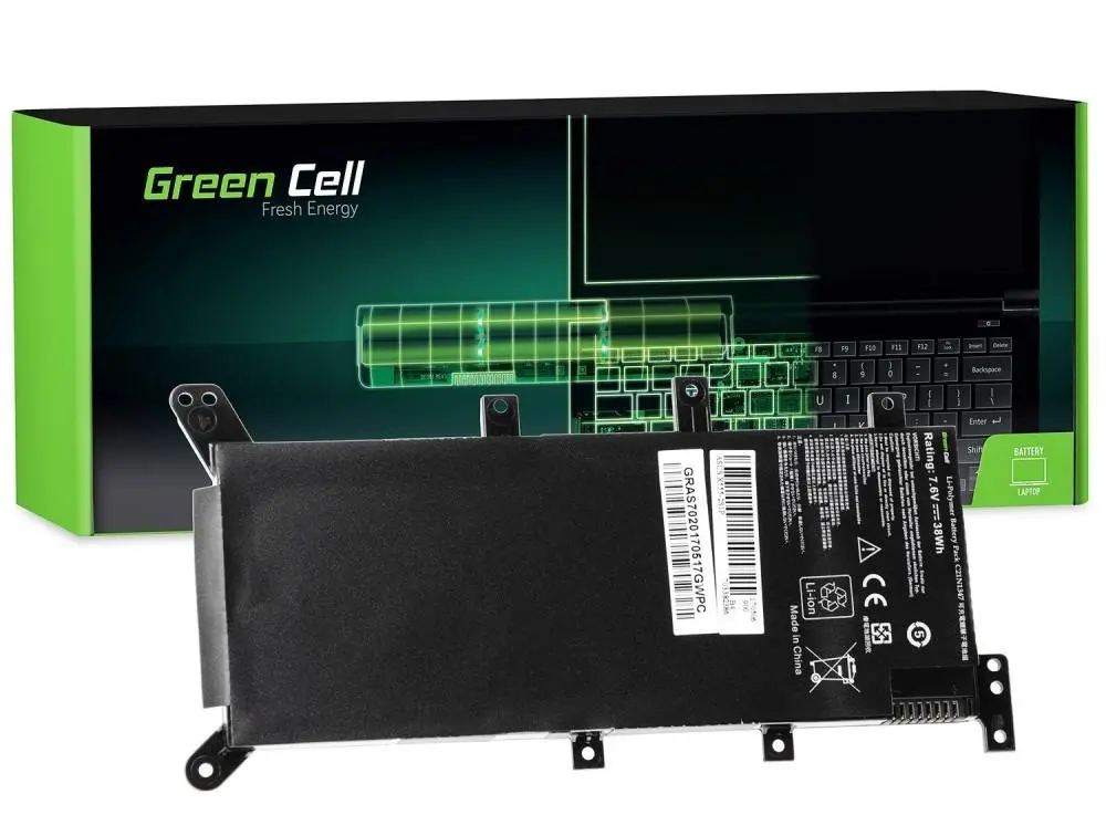 Μπαταρία για λάπτοπ GREEN CELL, Asus A555 A555L F555 F555L F555LD K555 K555L K555LD R556 R556L R556LD R556LJ X555 X555L, 7.6V, 5000mAh - image 1