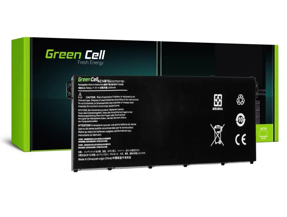 Baterie laptop GREEN CELL, Acer Aspire E 11 ES1-111M ES1-131 E 15 ES1-512 Chromebook 11 CB3-111 13 CB5-311 AC14B3K, 11.4V, 2200mAh