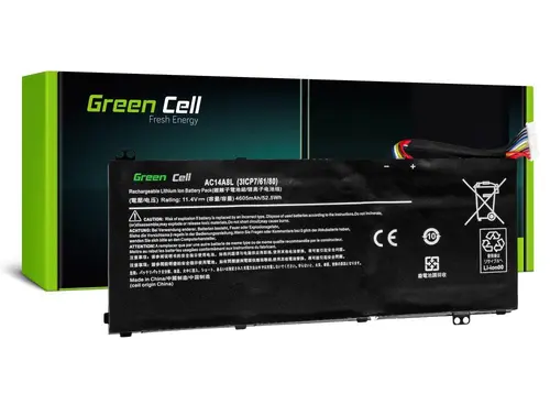 Baterie pentru laptop GREEN CELL, Acer Aspire Nitro V15 VN7-571G VN7-572G VN7-591G VN7-592G și V17 VN7-791G VN7-792G AC14A8L, 11.4V, 3800mAh - 1