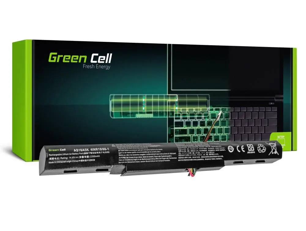 Baterie pentru laptop GREEN CELL, Acer Aspire E 15 E15 E5-575 E5-575G E 17 E17 E5-774 E5-774G AS16A5K, 14.8V, 2200mAh