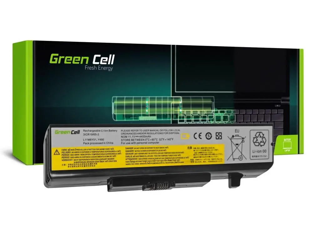 Μπαταρία για λάπτοπ GREEN CELL, Lenovo Y480 V480 Y580 G500 G505 G510 G580 G585 G700 IdeaPad Z580 P580, 11.1V, 4400mAh