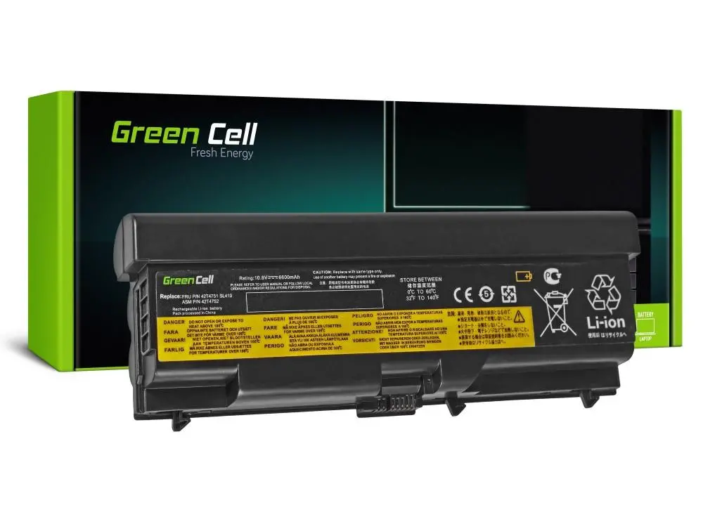 Батерия за лаптоп GREEN CELL, BM Lenovo ThinkPad T410 T420 T510 T520 W510 Edge 14 15 E525 42T4235, 10.8V, 6600mAh