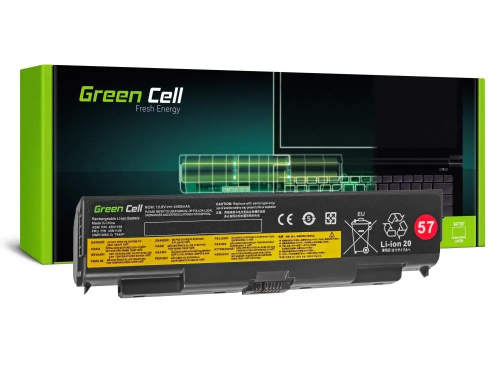 Μπαταρία για φορητό υπολογιστή GREEN CELL, Lenovo ThinkPad T440P, T540P, W540, W541, L440, L540, 11.1V, 4400mAh