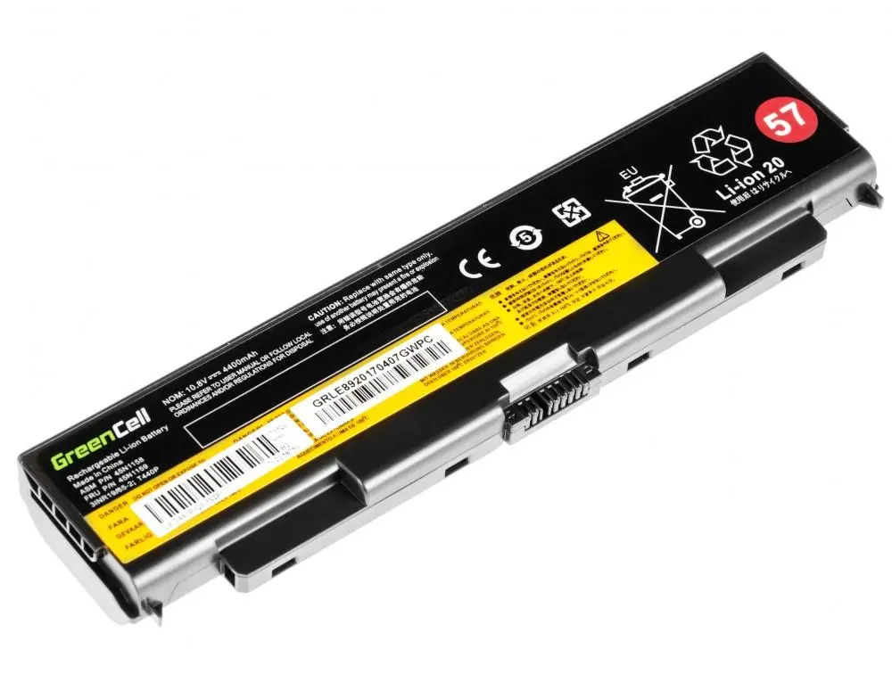 Μπαταρία για φορητό υπολογιστή GREEN CELL, Lenovo ThinkPad T440P, T540P, W540, W541, L440, L540, 11.1V, 4400mAh - image 1