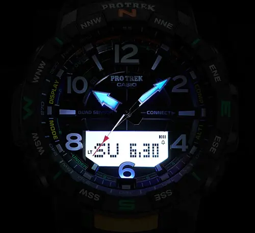Ανδρικό ρολόι Casio Pro Trek Bluetooth Quad Sensor - PRT-B50-1ER - 4