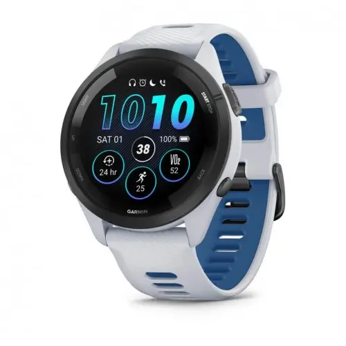 Garmin Forerunner® 265 - Black bezel cu carcasă Whitestone și curea din silicon Whitestone/Tidal Blue 010-02810-11 - 1