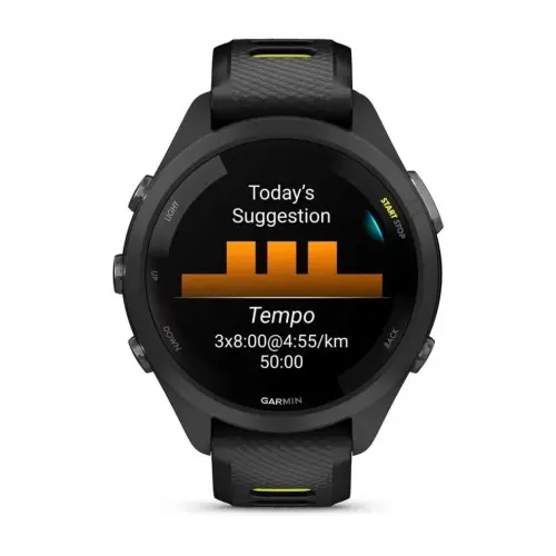 Garmin Forerunner® 265S - στεφάνι και θήκη Black με σιλικονένιο λουράκι Black/Amp Yellow 010-02810-13 - image 1