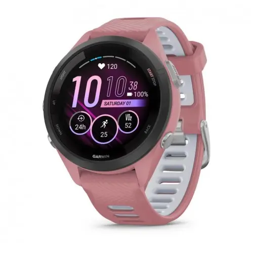 Garmin Forerunner® 265S - Black безел с Light Pink корпус и Light Pink/Powder Grey силиконова каишка 010-02810-15