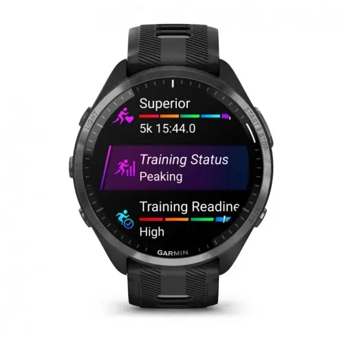 Garmin Forerunner® 965 - στεφάνι Carbon Grey DLC Titanium με θήκη Black και σιλικονένιο λουράκι Black/Powder Grey 010-02809-10 - image 1