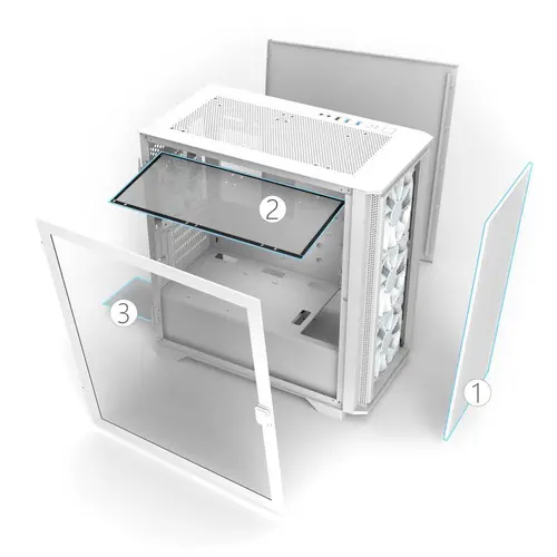 Кутия MONTECH AIR 100 ARGB, TG, Micro-ATX, Бяла - image 5