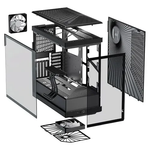 Carcasă HYTE Y40 Tempered Glass, Mid-Tower, Neagră, Panouri din sticlă - 7