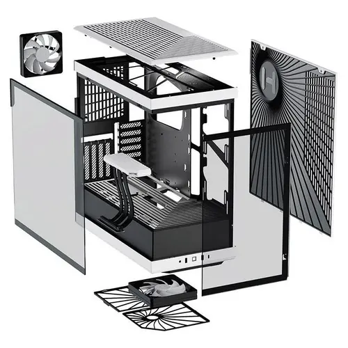 Carcasă HYTE Y40 Tempered Glass, Mid-Tower, Alb și Negru - 7