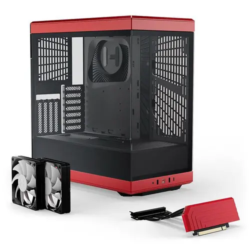 Кутия HYTE Y40 Tempered Glass, Mid-Tower, Червено и Черно - image 1
