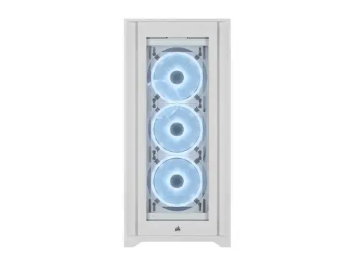 Кутия Corsair iCUE 5000X RGB QL Edition Mid Tower, Tempered Glass, Бяла - image 1
