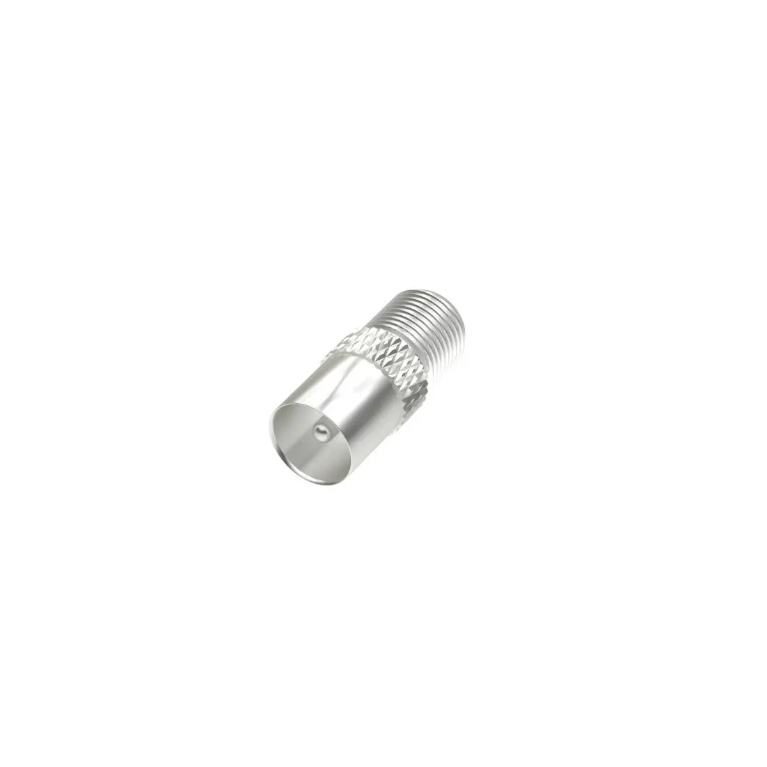 Conector antenă HAMA, F mamă - Coaxial tată, Carcasă metalică